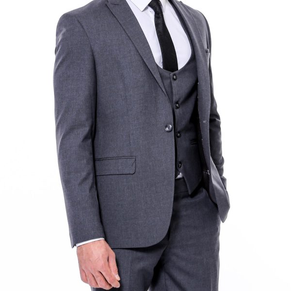 Dark Gray 3 Piece Slim Fit Suit