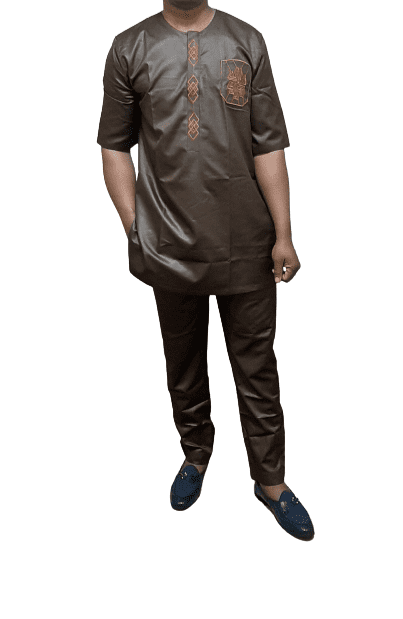 Akachi Brown Men Two Piece