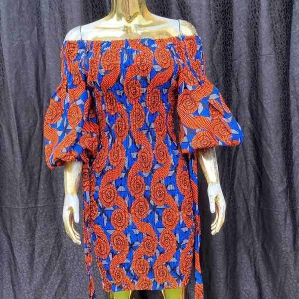 African Short Elastic Dress