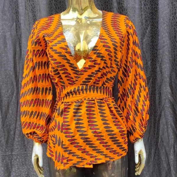 Mustard Yellow African Wrap Top