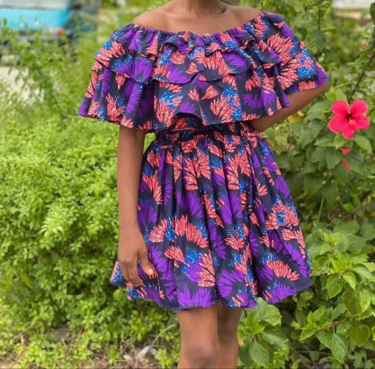 Multi-Color African Two Piece Short Dress