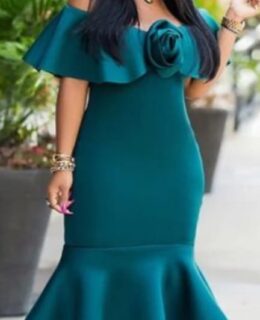 Green Off Shoulder Bodycon Dress