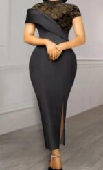 Linda Long Bodycon Dress With Slit