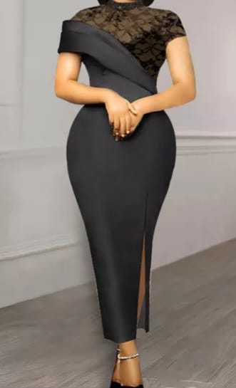 Linda Long Bodycon Dress With Slit