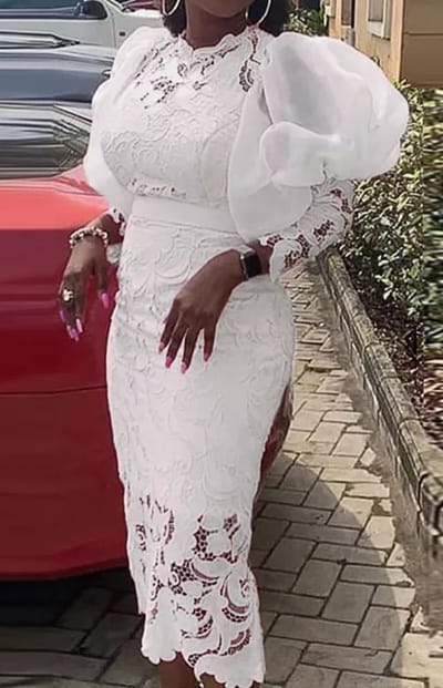 Becky Puff Sleeve Lace Dress