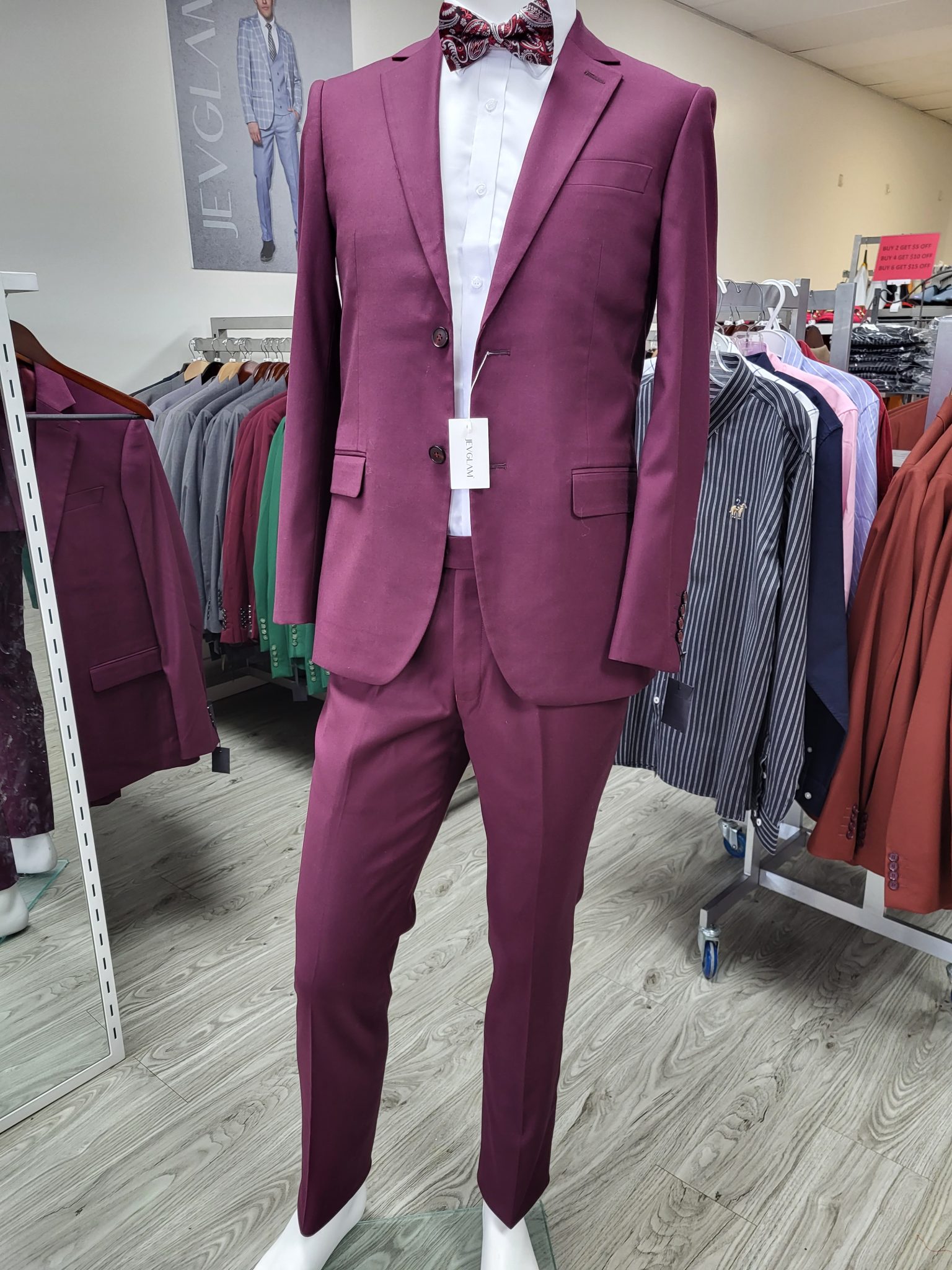 Wine red suit