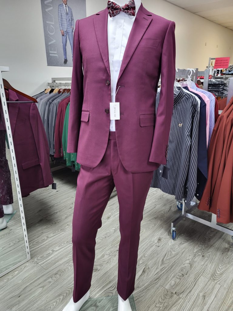 Wine red suit