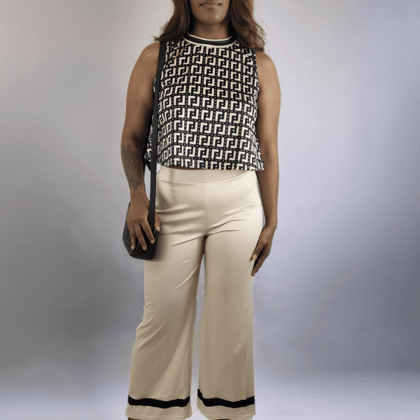 Top and Pants Monochrome Elegance Set