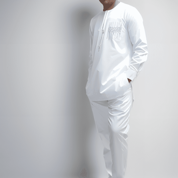 African Pure White Regal Senator 2 Piece